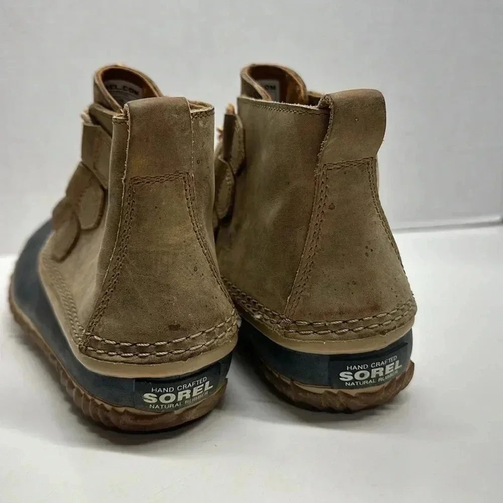 Sorel Out N about Leather Snow Boot Waterproof Lace Up Brown Black Women’s 7